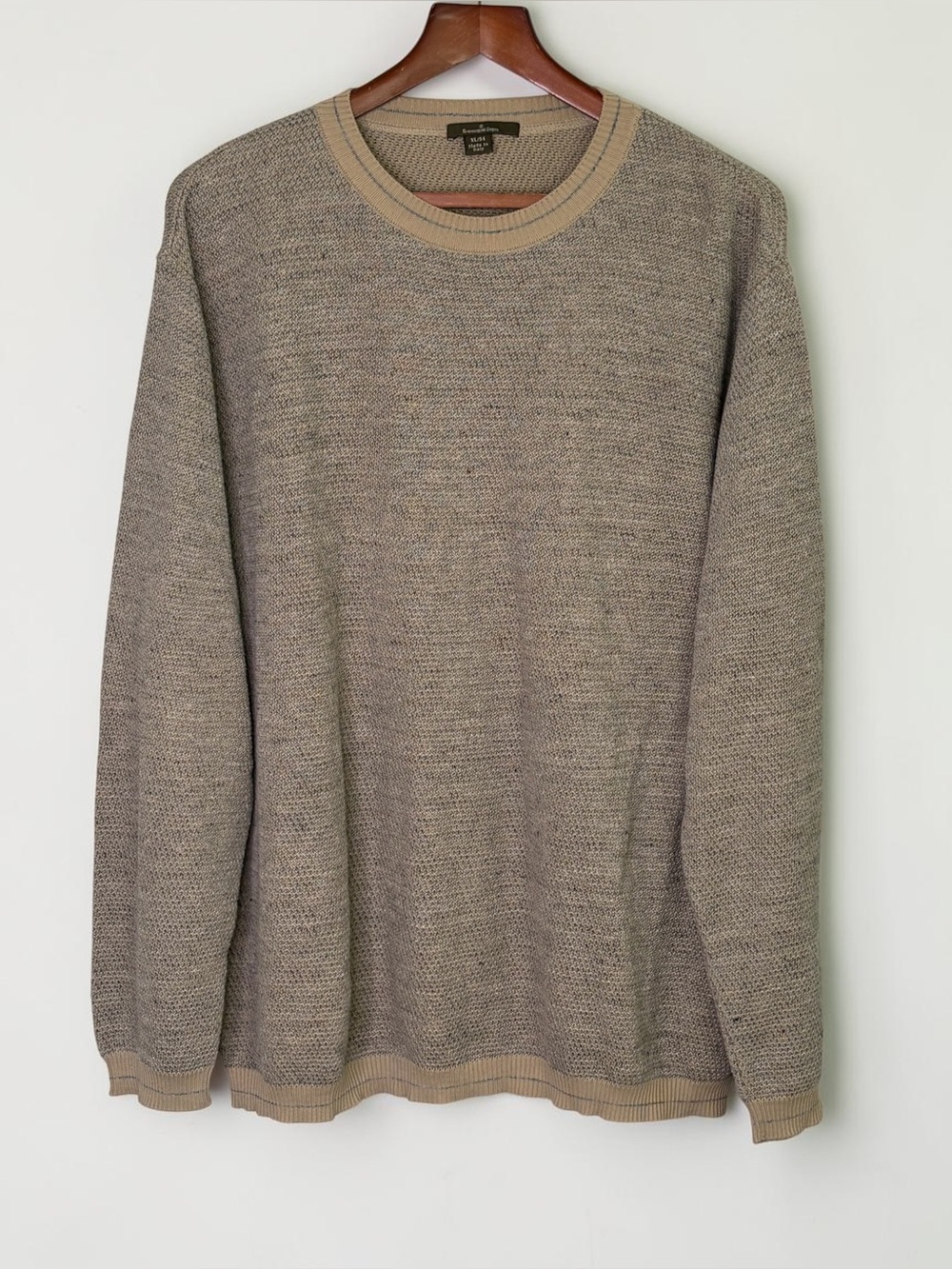 Ermenegildo Zegna Cotton Linen Mélange Knit Crewneck Sweater XL 54 Italy